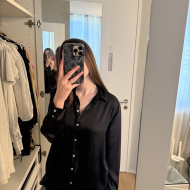 Black silk shirt