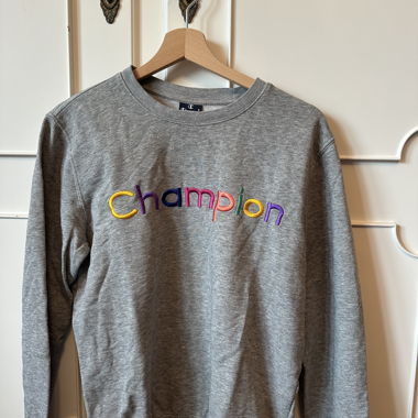 Felpa Champion grigia con logo taglia S