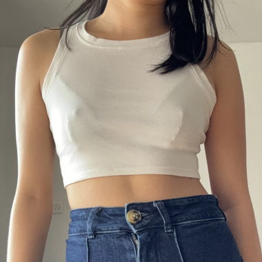 white zara crop top / tank top