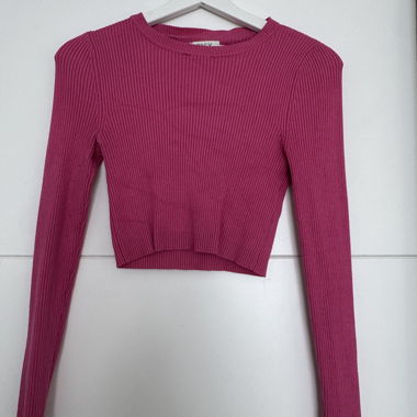 ONLY pink ribbed crop top