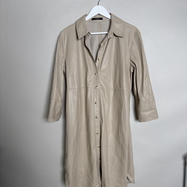 Beige faux leather coat