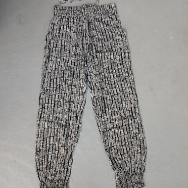 Pantaloni estivi in tessuto con motivo, taglia 36