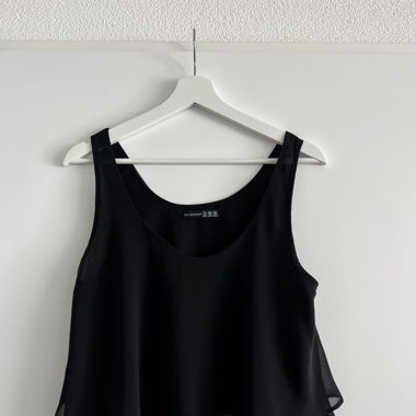 Schwarzes luftiges Top, Grösse 38