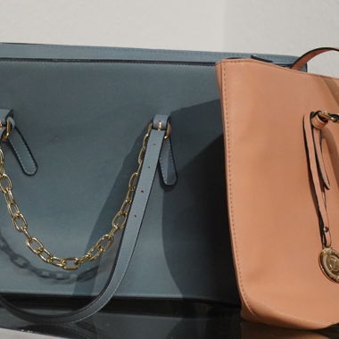 2 Handbag Set - Blue & Peach