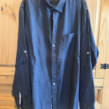 Hemd 100% Leinen Celio marineblau XXL
