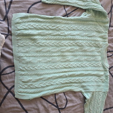 Pull maille vert 