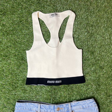Miu Miu Ribbed Tank Top