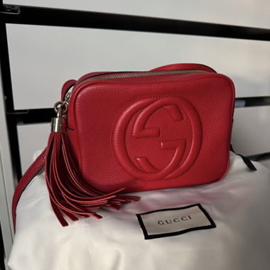 Borsa a tracolla Gucci Soho in pelle rossa