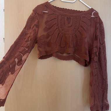 Burgundy Lace Crop Top