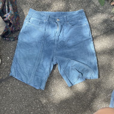 Blue Cord Shorts