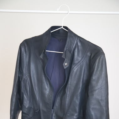 BLUE LEATHER JACKET