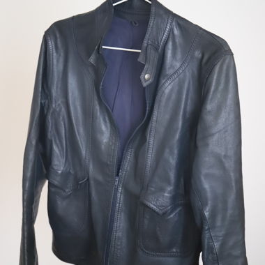 BLUE LEATHER JACKET