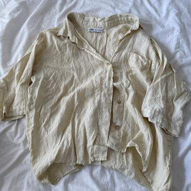 ZARA beige linen blouse Size S