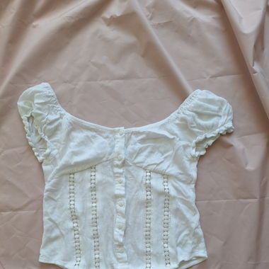 White lace trim blouse