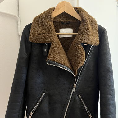 Lederjacke mit Teddyfutter