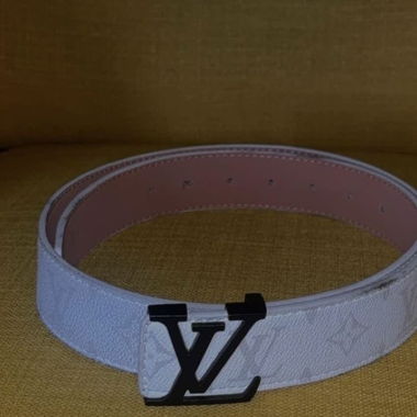 White Louis Vuitton Belt