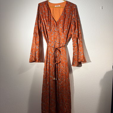 Robe cache-cœur orange