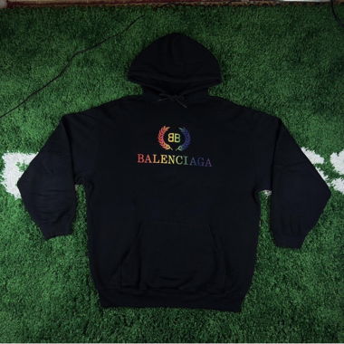 Felpa con cappuccio BALENCIAGA con logo arcobaleno