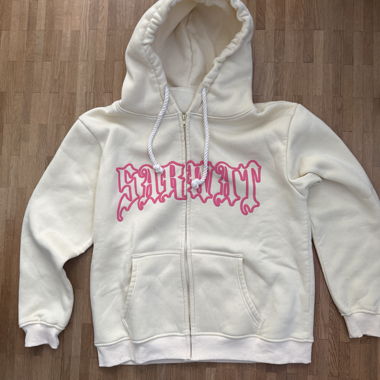 Felpa Zip Bianca