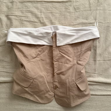 Haut bustier beige et blanc