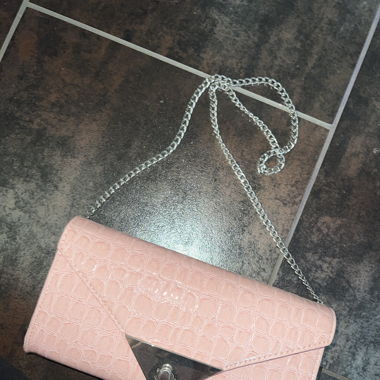 hellrosa Handtasche mit silver hardware