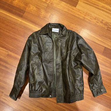 Brown/Green Faux Leather Jacket