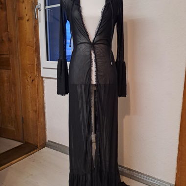 Abito maxi trasparente nero