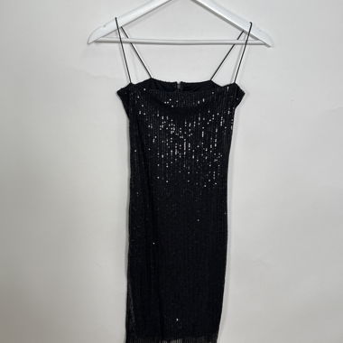Mini abito con paillettes nero