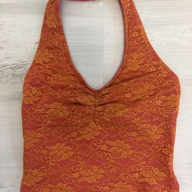 Orange/Pink Neckholder Top