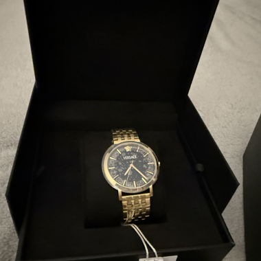 VERSACE Greca slim ss, gold Herren