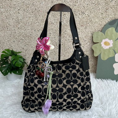 Coach Monogram Shoulder Bag, medium size