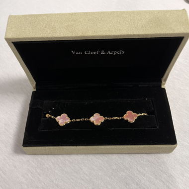 Van Cleef Armband Gold/Rosa
