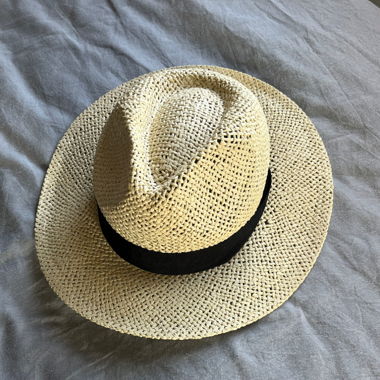 H&M straw fedora hat 
