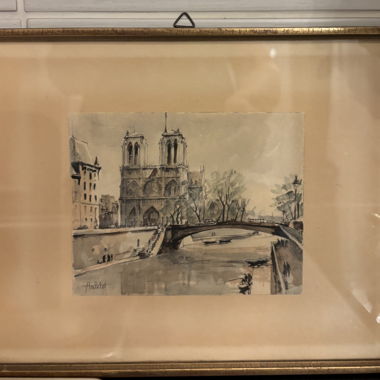 Acquerello incorniciato Notre-Dame de Paris