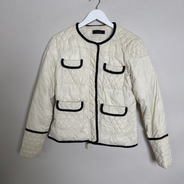 Giacca trapuntata color crema