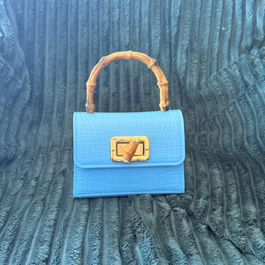 Mini sac a main bleu