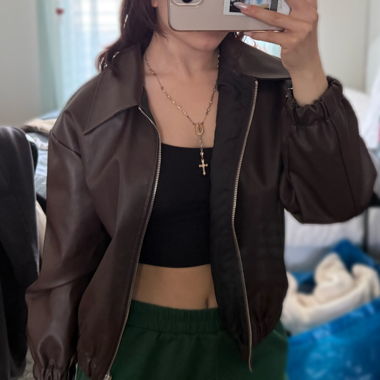 Braune kurze Jacke SHEIN