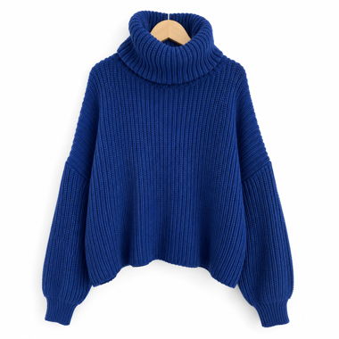 Blue Turtleneck Sweater