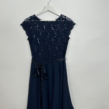 Abito Blu in Pizzo e Paillettes