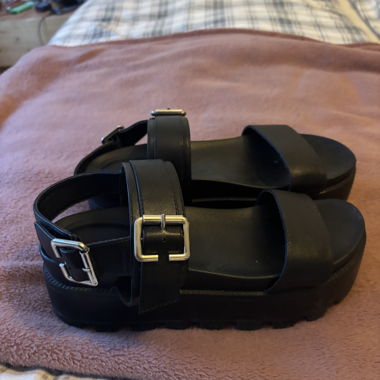 Koi Black buckle sandals