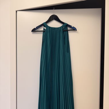 Mango Pleated Midi Dress in Green size XS