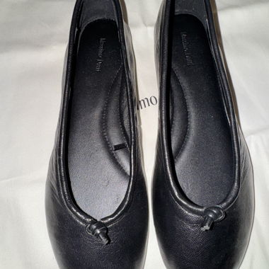 Ballerines noires en cuir Massimo Dutti