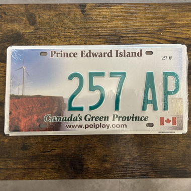 Autoschild, Prince Edward Island 257 AP - Kanada