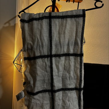 Grey Check Scarf