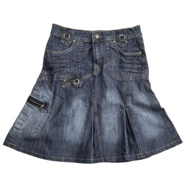 Gonna in jeans Y2K vintage con tasche cargo