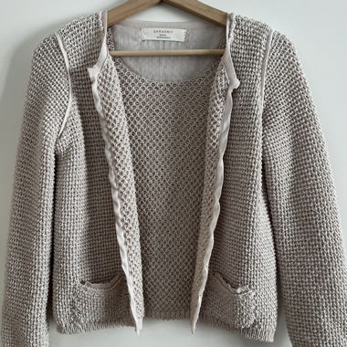 Cardigan ZARA KNIT rosa chiaro strutturato, taglia S