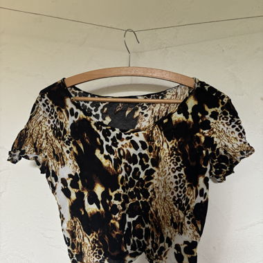 Y2K Leopard Print Crop Top