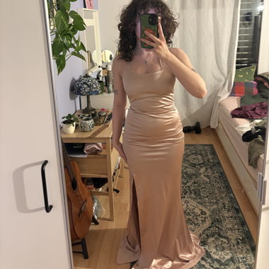 Satin effect Halter Maxi Dress