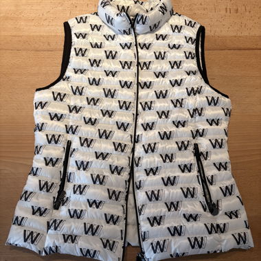 White-black quilted vest XL