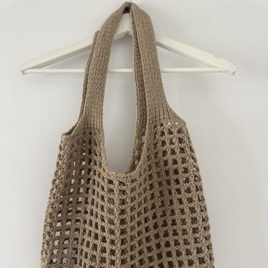 STRICKTASCHE - beige/braun